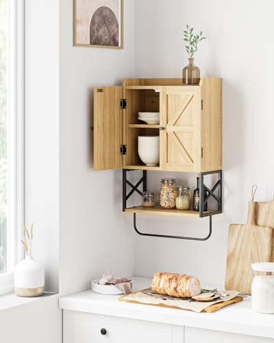Masupu Bathroom Cabinet Wall Mounted, Wooden Medicine Cupboard with Adjustable Shelves, Space-Saving Wall Storage Unit for Bathroom, Kitchen and Living Room (9" D x 15.35" W x 27.16" H,Countrye Oak) - color: Oak, style: Country