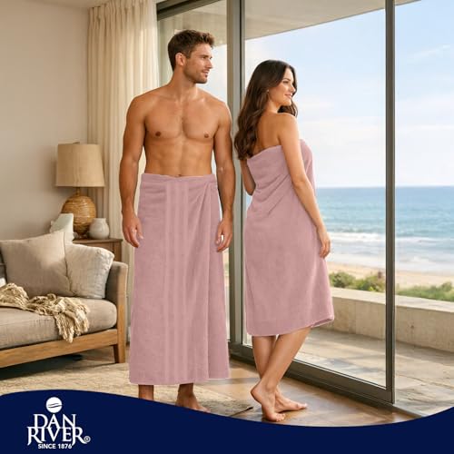 DAN River 2 Pack Bath Sheets Extra Large 35x70, Large Bath Towels for Adults, XL Oversized Heavy Duty Towel Set, 600 GSM 100% Ring Spun Cotton, Soft Quick Dry, Dusty Rose - color: Dusty Rose, size: Bath Sheet 35x70" (PK 2)