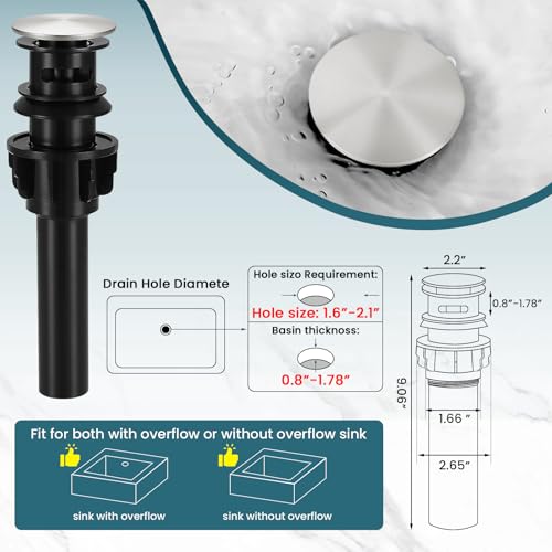 8 Inch Bathroom Faucet 3 Hole Nickel 2 Handle Bathroom Sink Faucet | Stainless Steel, 360° Swivel Spout, Widespread 2 Handle, Includes Pop-Up Drain,Water Supply Lines,Brushed Nickel - color: Brushed Nickel