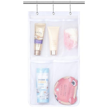Lifewit Mesh Shower Caddy, 5 Pockets Hanging Bathroom Organizer, 1 Pack | 12" x 20", Attached 3 Hooks, Quick-Dry, Portable, Cruise Essentials, Idea for Toiletry, RVing, Travel, Camping - size: 12" × 20"