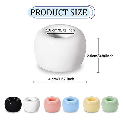 Mini Ceramics Toothbrush Holder Stand for Bathroom Vanity Countertop, Handmade Couple Toothbrush Head Holder, Shaver Holder and Office Pen Holder, 2-Piece Set White - color: White&white