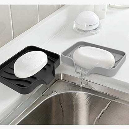 3 Pack Bar Soap Holder, Soap Dish for Shower, Easy to Clean, Soft Silicone Soap Holder, Self Draining Waterfall Soap Holder/Tray/Saver for Bathroom, Kitchen, Bathtub, Keep Soap Dry, Extend Soap Life