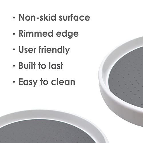 Gadgetime USA Lazy Susan Turntable 2 Pack, 12 inches Non-Skid Round Spinning Spice Organizer - Rotating Rack for Kitchen, Cabinet, Pantry, Fridge, Bathroom Vanity, Countertop
