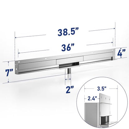 Linear Wall Drain 36’’, CUPC Certified | 304 Stainless Steel Side Drain w/ Tiled Grate & Hair Strainer, Brushed Tiled Shower Drain for Bathroom - size: 36"