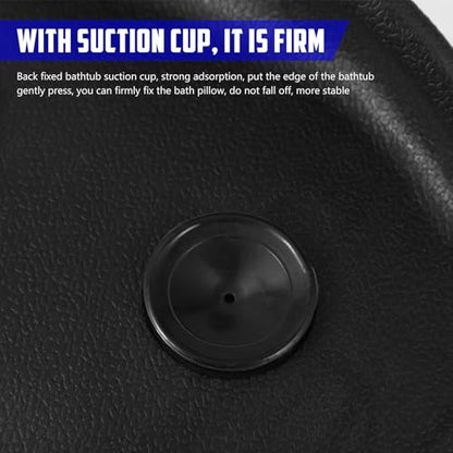 Cabilock Non-Slip Pu Bath Pillow with Strong Suction Cups, Universal Tub Head and Neck Support Cushion for Bathtub Relaxation and Spa Comfort