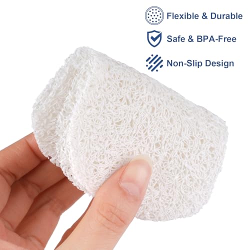 8 Pack Soap Holder, White Bar Soap Saver Dish for Shower, 4.5" x 3" | High-Efficiency Drainage & Non-Slip, Lift Pads Sponge Tray for Kitchen Sink, Bathroom, Travel, Hotel Cleaning Supplies - color: White
