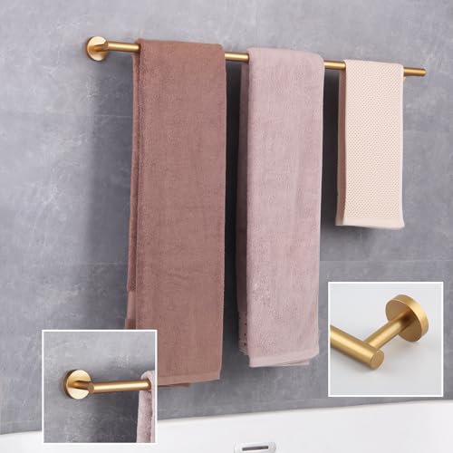 GERZWY Stainless Steel 33-Inch Bathroom Towel Bar Gold Towel Rack Wall Mounted Towel Rail Bath Towel Rod AG1101C85-BE - color: Gold, size: 32 Inch (Pack of 1)