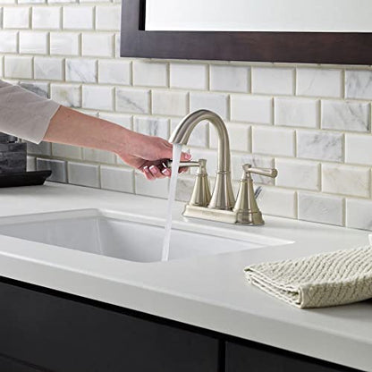 Pfister, LF-048-CRKK, Cantara Double Handle 1.2 GPM Centerset Bathroom Faucet, Brushed Nickel