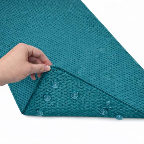 Bathtub Mat Non Slip, Bath Mat for Tub Non Slip, Tub Mat Extra Large 36 x 17 in, Bathtub Mat with Suction Cups & Drain Holes, Soft Foam, Machine Washable, Ocean Blue - color: Ocean Blue