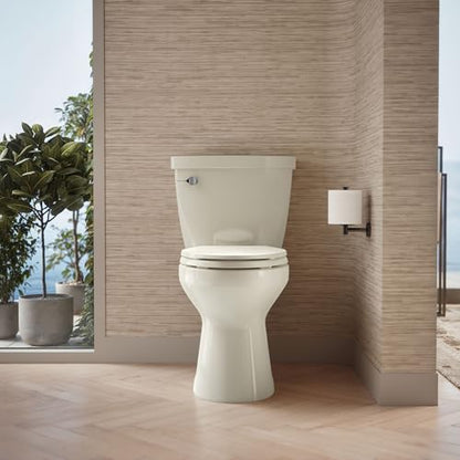 KOHLER K24495-A-96 Border™ ReadyLatch™ Quiet-Close™ Elongated Toilet Seat, Soft Close Toilet Seat, New Home Essentials, Biscuit