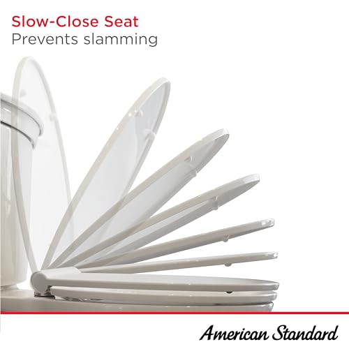 American Standard Contemporary VorMax Elongated Toilet Seat, White | Soft Close Toilet Seat: Includes Quick Release Hinges, Easy to Lift, EverClean Antimicrobial | 5055A65C.020