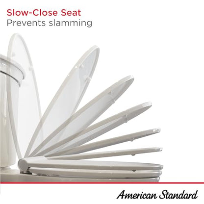American Standard Contemporary VorMax Elongated Toilet Seat, White | Soft Close Toilet Seat: Includes Quick Release Hinges, Easy to Lift, EverClean Antimicrobial | 5055A65C.020
