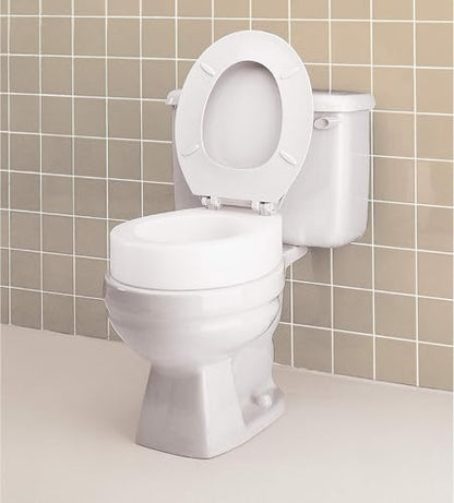 Carex Toilet Seat Riser, Elongated Raised Toilet Seat Adds 3.5 inches to Toilet Height, Assists with Bending or Sitting, Bolt-On Installation Under Existing Toilet Seat, 300 Pound Weight Capacity - style: Elongated