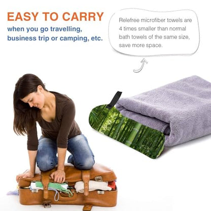 Bamboo Quick Dry Bath Towels - Super Soft Bath Towels for Home, Spa, Gym, Travel - color: Bamboo, size: 27.5"x55"