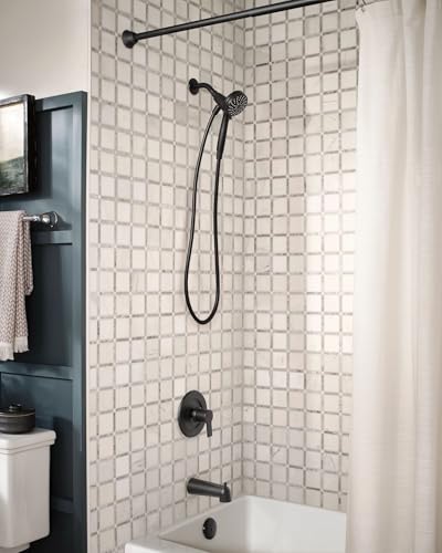 Moen 26100BL Engage 3.5" Handheld Showerhead, Magnetix, Black | 3.5" spray face, 6 spray settings, Magnetix docking system, detachable handheld design, matte black finish - color: Matte Black, size: Showerhead