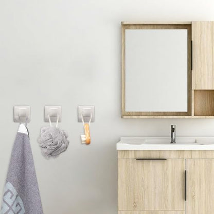 NearMoon Bath Towel Hooks -SUS304 Stainless Steel Square Clothes Robe Hooks Hanger, Heavy Duty Coat Hooks for Bathroom Livingroom Hotel Kitchen Garage, Wall Mounted (4 Pack, Brushed Nickel) - color: Brushed Nickel