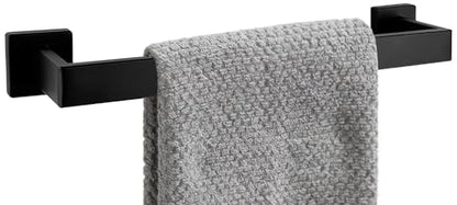 16 Inch Bathroom Towel Bar SUS304 Stainless Steel Matte Black Towel Holder Wall Mounted Heavy Duty Towel Rack Bathroom Towel Rod Modern Square Base Design(1, Matte Black, 16 Inch) - color: Matte Black, size: 16 Inch