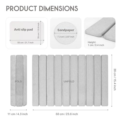 BoxedHome Large Stone Dish Drying Mat for Kitchen Counter, Foldable Diatomaceous Earth Water Absorbing Mat, Bottles Cups 24"(L) 16"(W), Light Gray - color: Light Grey