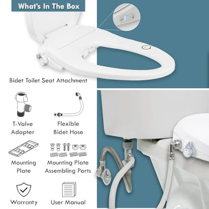 BUTT BUDDY Suite - Smart Bidet Toilet Seat Attachment & Fresh Water Sprayer (Cool & Warm Temperature Control | Dual-Nozzle Cleaning, Adjustable Pressure | Easy Setup, Universal Fit)
