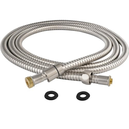 Hibbent All Metal Shower Hose, 90 Inch Stainless Steel Extra Long Bathroom Shower Hose Replacement, Anti-Twist Flexible Handheld Shower Head Hose Extension with Brass Insert & Nut, Brushed Nickel - color: Brushed Nickel, size: 90 Inch