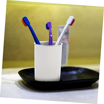 Cabilock 2pcs Daily Use Stainless Steel Toothbrush Storage Cup Multi-Functional Mouthwash Rinse Cup for Boys and Girls Lightweight Bathroom Organizer Design Capacity