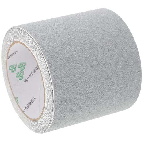 TIDTALEO Wear-resistant Non-slip Tape with Adhesive Backing, Abrasive Anti-skid Strip for Bathroom and Stairs, Waterproof Safety Grip Tape 10cm X 5m Gray for Indoor Floor Protection