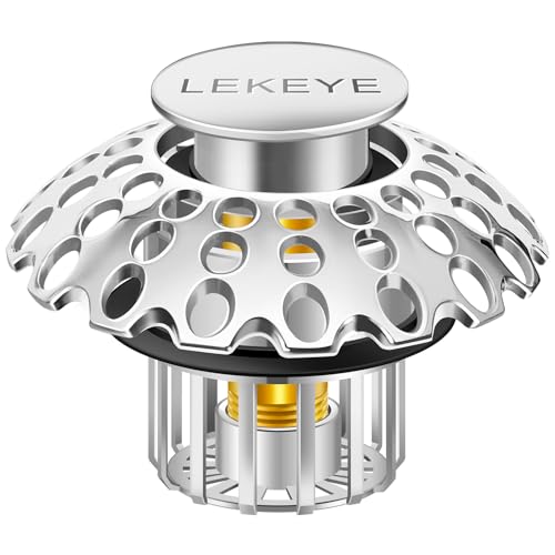 LEKEYE Tub Stopper | Shower Drain Hair Catcher | Bathroom Bathtub Plug | Pop Up Bathtub Drain Stopper for 1-1/2" to 1-3/4" Bath Drain Hole - Pearl Chrome - style: 2075