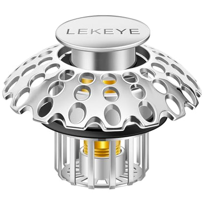 LEKEYE Tub Stopper | Shower Drain Hair Catcher | Bathroom Bathtub Plug | Pop Up Bathtub Drain Stopper for 1-1/2" to 1-3/4" Bath Drain Hole - Pearl Chrome - style: 2075