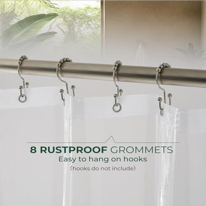 Clear Shower Curtain Liner with Side Suction Cups, Premium PEVA Plastic Shower Liner with 3 Magnets, Waterproof Bathroom Curtain, 48 x 72, Heavy Duty Clear - color: 2. 8g Clear, size: 48"W x 72"L (Pack of 1)