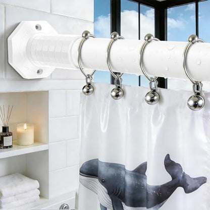 Shower Curtain Rod Tension, No Drilling, Adjustable 45-109 In, White | 1.26" Diameter Heavy Duty Tension Rod, Easy Install, Renter Friendly,Rustproof, for Bathroom Window Living Room Divider Patio - color: White, size: 45-109"