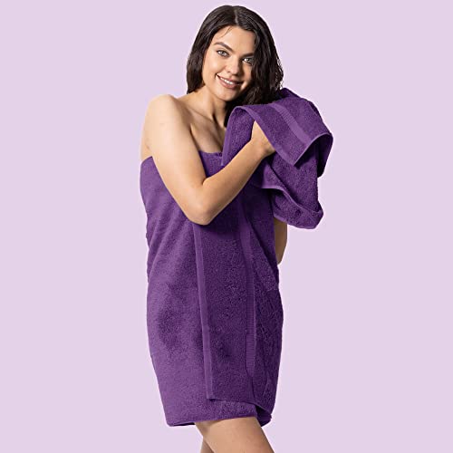 Chakir Turkish Linens 4 Piece Hand Towels, 100% Cotton Turkish Towels for Bathroom, Luxury Soft Absorbent Hand Towel Set, 16 x 30 Inches, Eggplant - color: Eggplant