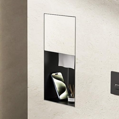 Recessed Toilet Paper Holder,Hidden Wall-Mounted Tissue, Trash Can Niche,Recessed Stainless Steel Wall Niche,Dispenser and Built-in Organizer,9.4 * 17.3 * 5.5in - size: 9.4*17.3*5.5in