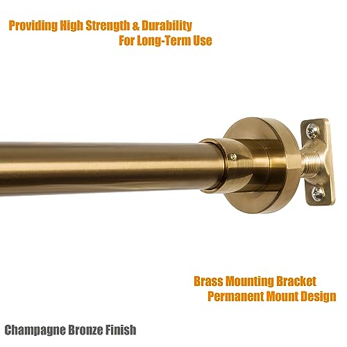 Heavy Duty Shower Rod, Adjustable Shower Curtain Rod, Expandable 47-84 Inch, Permanent Mount Shower Rod, Never Rust Stainless Steel for Window Curtain and Closet, Champagne Bronze - color: CHAMPAGNE BRONZE