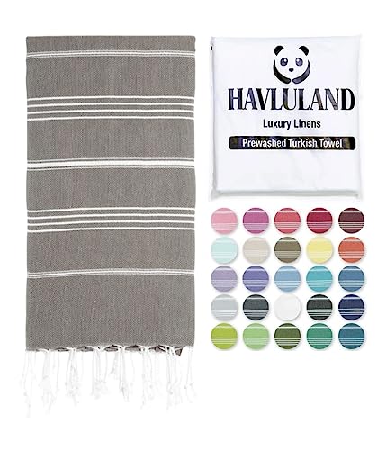 Turkish Beach Towel, Oversized 40" x 72", 100% Cotton - Brown | Quick Dry, Sand Resistant, Reversible, Machine Washable, Lightweight Peshtemal Towel for Beach, Pool, Travel & Spa - color: Brown