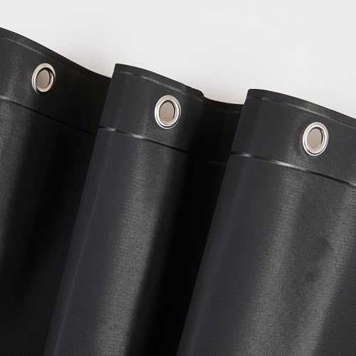LONDON FOG 8G PEVA Shower Liner with Metal Grommets 1-Piece Standard Shower Curtain in Black, 70 x 72, PEVA, Adult, All Season, Oeko-TEX Certified - color: Black