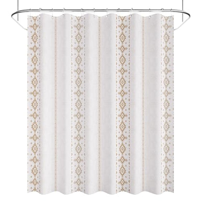 AmazerBath Boho Shower Curtain, Boho Cloth Shower Curtain with 12 Hooks, Hotel Quality Washable Rustic Farmhouse Polyester Fabric Bathroom Shower Curtain Set, 72x72 Inches - color: D- Boho Haven+12 Metal Hooks, size: 72"W x 72"L (Pack of 1)