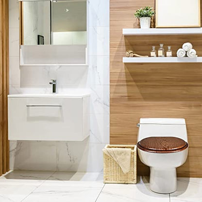 Design House Dalton Round Toilet Seat, Java Brown | Surface, Traditional, Wood, Hardware, 561241-JV - color: Dark Wood