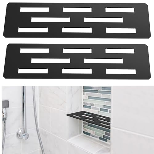 2 Pack 12 Inch Shower Niche Shelf Frosted 316 Stainless Steel Tile Insert | Rectangular Shelf For 12 Inch Tile Prefabricated Niches, Fits 1/8 Inch Grout Lines, Shower Niche Insert Frosted 316 Finish - color: Frosted 316 Stainless Steel Finish