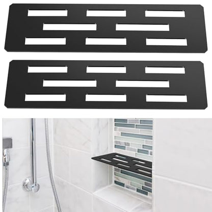 2 Pack 12 Inch Shower Niche Shelf Frosted 316 Stainless Steel Tile Insert | Rectangular Shelf For 12 Inch Tile Prefabricated Niches, Fits 1/8 Inch Grout Lines, Shower Niche Insert Frosted 316 Finish - color: Frosted 316 Stainless Steel Finish