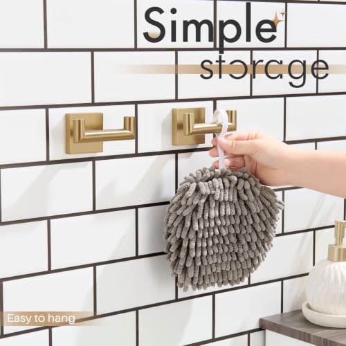 KOKOSIRI Robe Hooks Bath Towel Hooks Bathroom Hardware Double Coat Hooks Wall Mounted, 2 Pack Champagne Bronze Stainless Steel B1015CPG-P2 - color: Champagne Bronze, size: 2 Pack