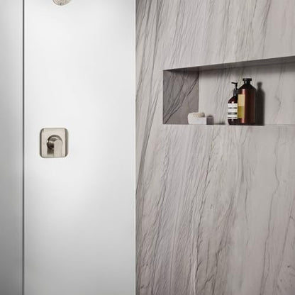 Moen Genta LX Pressure Balancing Eco-Performance Modern Shower Trim with Showerhead and Lever Handle, Posi-Temp Valve Required, Brushed Nickel, T2472EPBN - color: Brushed Nickel, size: (Pack of 1)