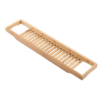 Premium Bamboo Bathtub Tray Caddy - Wood Bath Tray Expandable with Book, Wine Holder Idea for Loved Ones