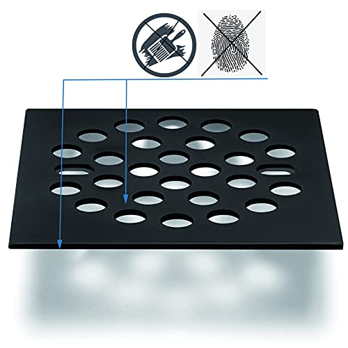 RRAJJ Square Improve 4-1/4 Inch(108mm*108mm) Screw-in Shower Floor Drain Grate Strainer (Black) - color: Black