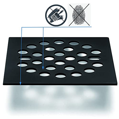 RRAJJ Square Improve 4-1/4 Inch(108mm*108mm) Screw-in Shower Floor Drain Grate Strainer (Black) - color: Black