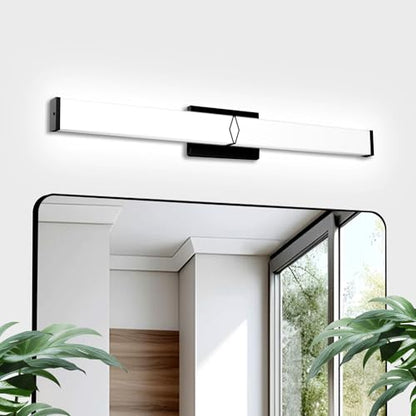 32 Inch Bathroom Vanity Light 3200LM, 5700K Daylight White Modern Bathroom Light Dimmable, AC 120V 36W Matte Black LED Vanity Lighting Fixtures Wall Sconce ETL Certified, 1Pack - color: Matte Black-5700K, size: 32 INCH