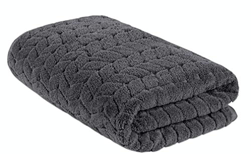 BAGNO MILANO Turkish Cotton Bath Towels, Hand Towels - Soft Plush Jacquard Collection - Highly Absorbent Towel Set (Grey, Bath Sheet 35x70) - color: Grey, size: Bath Sheet 35x70