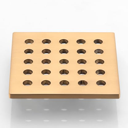 3.75 INCH Square Shower Drain Cover 95MM Floor Drain Grille (Brushed Gold) - color: Brushed Gold