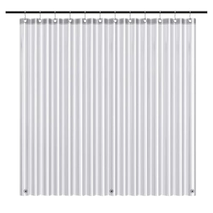 EHZNZIE Clear Black Shower Curtain Liner 72x72, PEVA Waterproof Bath Curtain, No Chemical Smell, 3 Weighted Magnets, Durable with Rustproof Metal Grommets - color: Clear Black, size: 72"W x 72"L (Pack of 1)