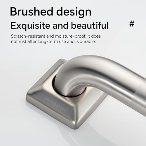 joyrain 500lb Capacity Stainless Steel Grab Bar - Heavy Duty Bathroom Safety Rail for Elderly, Anti-Slip Shower Handle, ADA Compliant (Peened, 12 inch) - color: Peened, size: 12 Inch