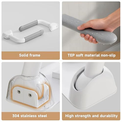 Toilet Safety Rails for Seniors, Super Heavy Duty Handicap Toilet Rails with Foldable Handles, Toilet Safety Frame Rails with Arms for Disabled Pregnant, Toilet Assistance for Elderly